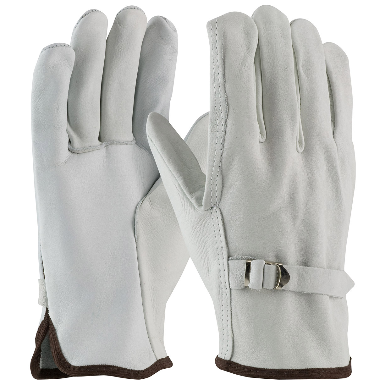PIP® 68-158 Superior Grade General Purpose Gloves, Drivers, Top Grain Cowhide Leather Palm, Top Grain Cowhide Leather, Natural, Slip-On Cuff, Uncoated Coating, Resists: Abrasion, Unlined Lining, Straight Thumb